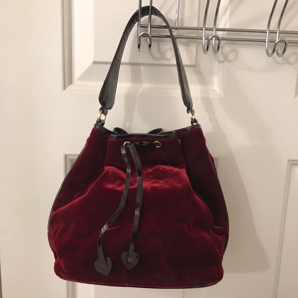 Moschino Cheap and Chic Red Velvet Bucket Bag
